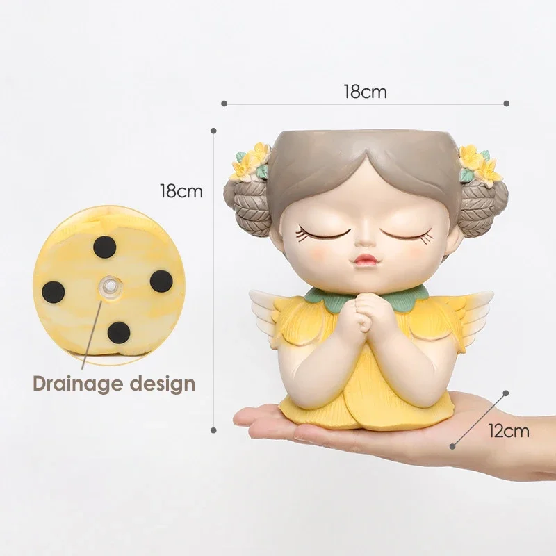 7 inch Cute Angel Girl Face Pl - Gardening Tools Cute のレビューと価格