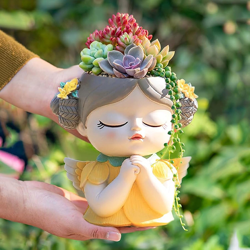 7 inch Cute Angel Girl Face Pl - Gardening Tools Cute のレビューと価格