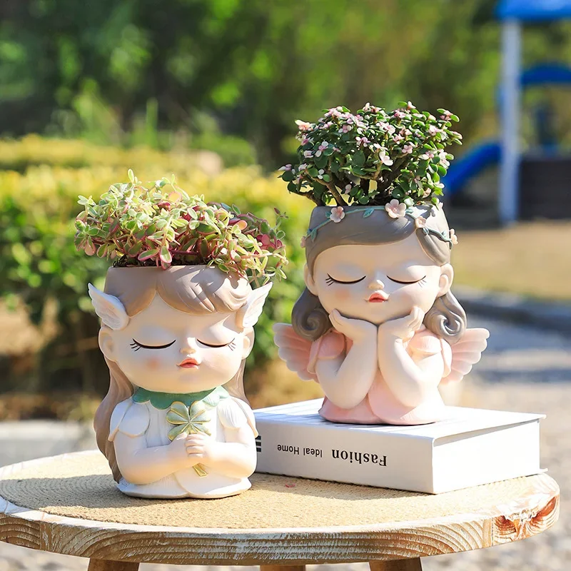 7 inch Cute Angel Girl Face Pl - Gardening Tools Cute のレビューと価格