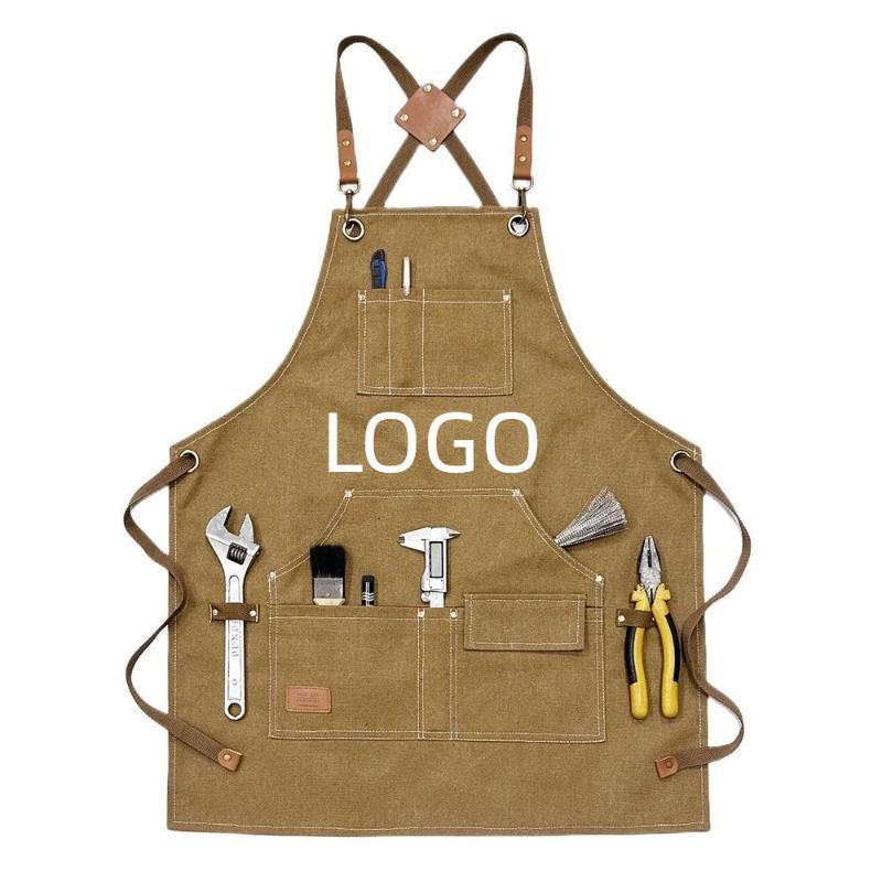 Canvas Apron With Multiple Poc - Gardening Tools Logo のレビューと価格