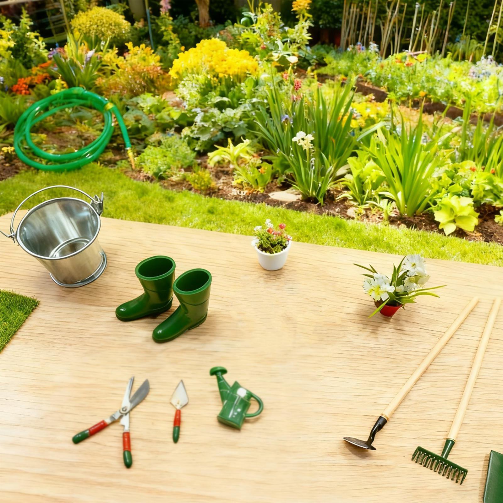 Miniature Gardening Decor Real - Gardening Tools Girly のレビューと価格
