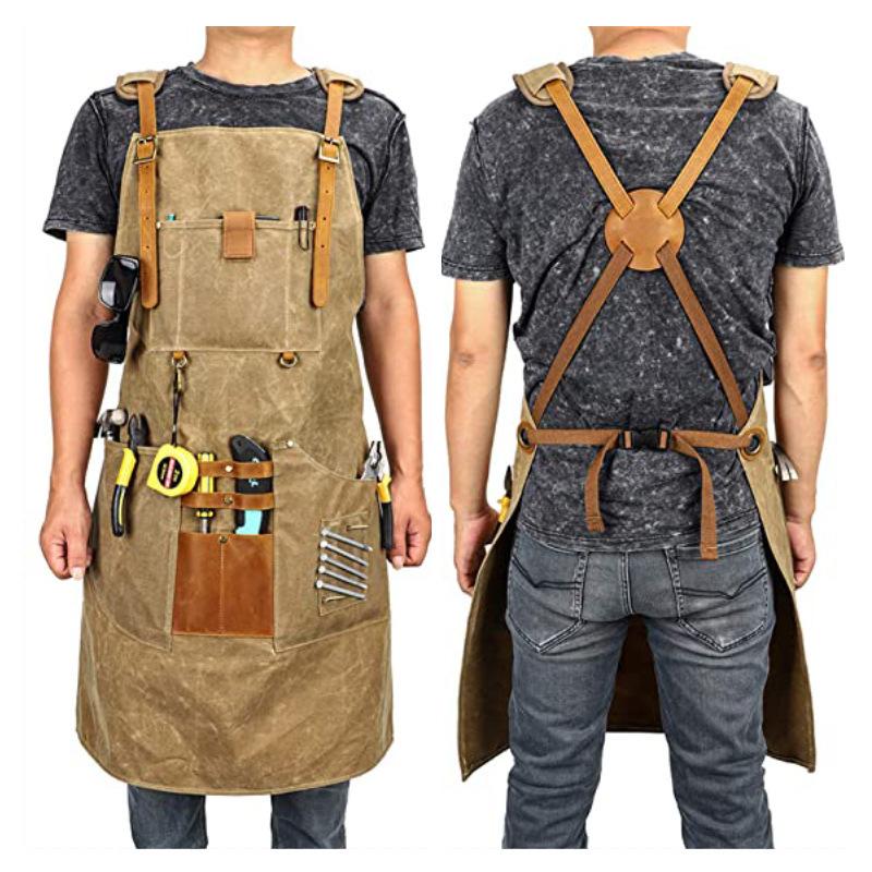 Men Canvas Apron Multifunction - Gardening Tools Logo のレビューと価格