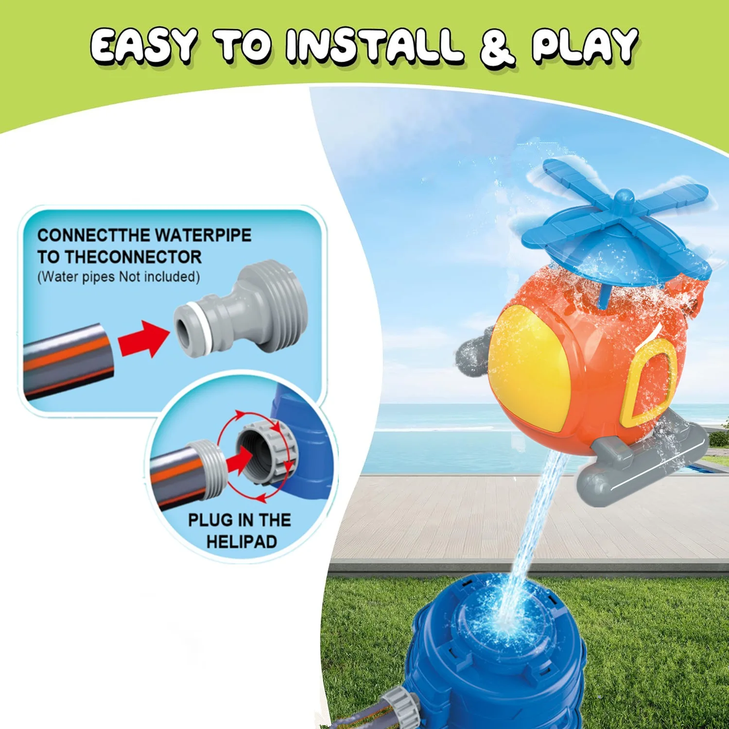 Helicopter Sprinkler Water Toy - Gardening Tools Girly のレビューと価格